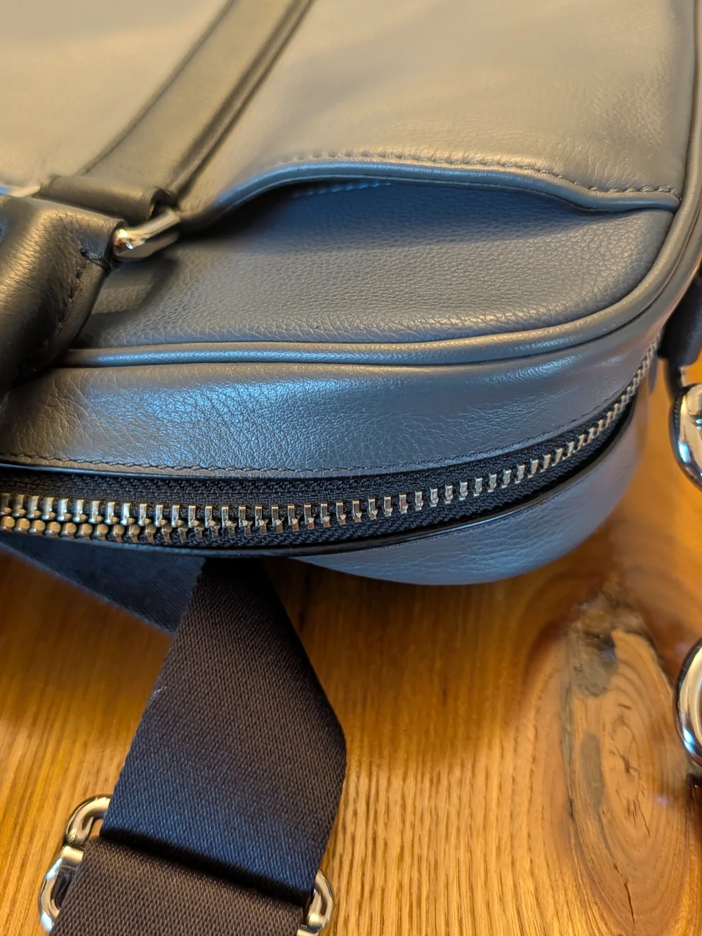 Coach Men's Leather Laptop Briefcase in Gray and Black
